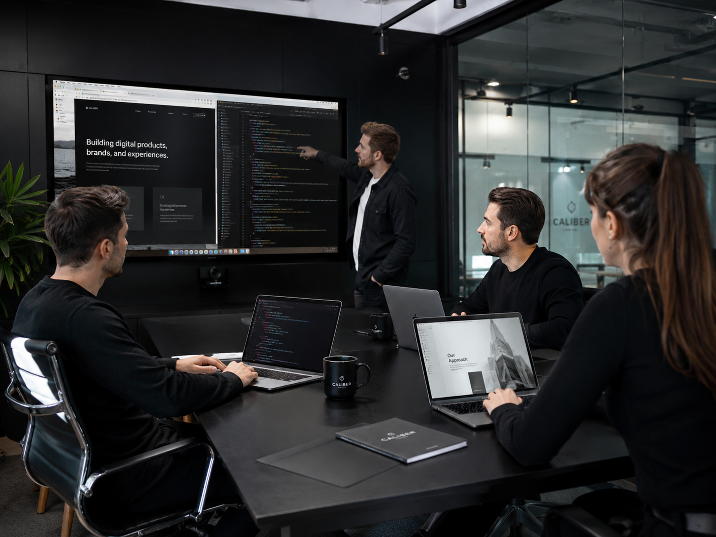 The Beacon & Co team collaborating on a client project